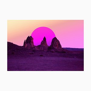 Artur Debat, Surreal Landscape in the California Desert with Pink Sun, Photographie