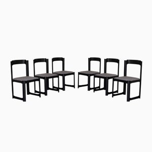 Dining Chairs in Lacquered Wood, Set of 6, 1960s