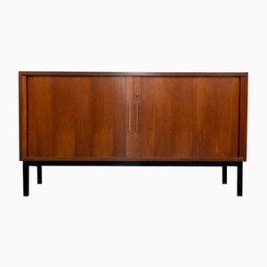 Small Brass, Iron and Teak Sideboard, 1950s