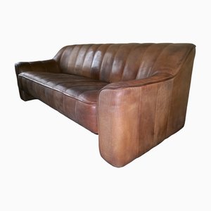 Patinated Buffalo Leather Model DS44 Sofa from De Sede, 1970s