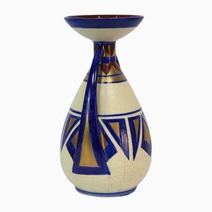 Art Decó Vase in Hand-Painted Ceramic