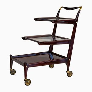Mahogany Bar Trolley with Brass Finishes by Ico Parisi for Angelo De Baggis, 1952