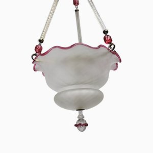 Art Deco Lampe aus Murano Kristallglas