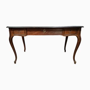 Louis XV Double-Sided Desk in Rosewood with Copper Details, 1850