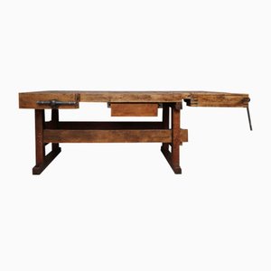 Vintage Workbench in Pine and Beech in Wood and Pine