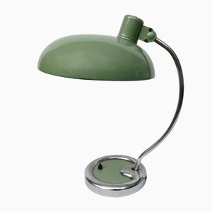 Lampada da tavolo Bauhaus in metallo cromato verde menta, anni '30