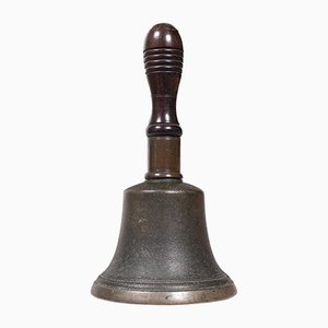 Antique English Victorian School Masters Hand Bell in Brass, 1850