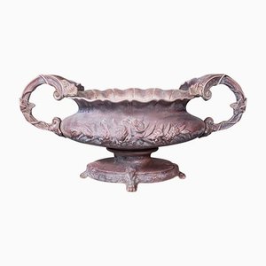 Large Antique English Victorian Ornamental Planter in Cast Iron, 1850