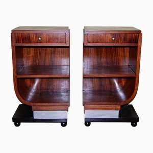 Art Deco Bedside Tables, 1930s, Set of 2