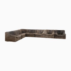 DS46 Modulares Sofa aus Braunem Büffelleder von De Sede, 8er Set