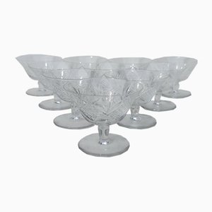 Crystal Champagne Glasses from Saint Louis, Set of 10