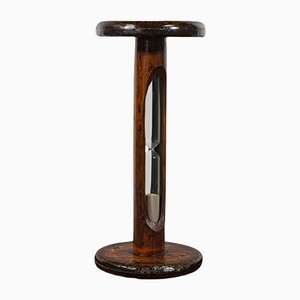 Antique English Victorian Cookie Baking Sand Timer in Fruitwood and Glass, 1900