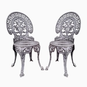 Stühle aus Aluminium und Gusseisen, 1900, 2er Set