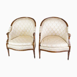 Louis Seize Chairs in Polished Mahogany, Set of 2