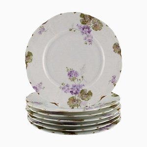 Iris Dinner Plates in Hand-Painted Porcelain from Rosenthal, Germany, Set of 6