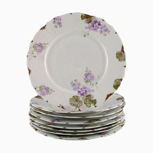 Iris Dinner Plates in Hand-Painted Porcelain from Rosenthal, Germany, Set of 8
