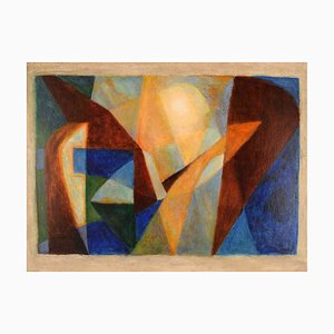 Göran Bengtsson, Composición abstracta, Suecia, Óleo sobre cartón, Enmarcado