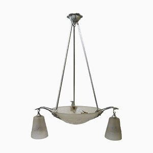Grand Lustre en Fer Forgé de Muller Frères, Lunéville, 1930s ou 1940s