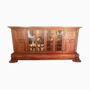 Renaissance Style Display Cabinet in Solid Walnut
