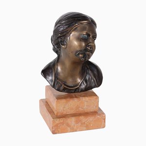 Bust of a Young Woman in Bronze, Italy, 20th-Century
