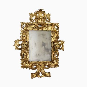 Miroir Baroque en Bois Sculpté et Doré