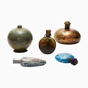 Botellas venecianas de finales del siglo XIX de Artistica Barovier. Juego de 5