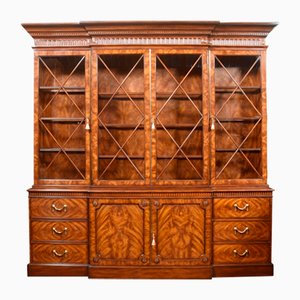 George III Style Mahogany Breakfront Library Bookcase