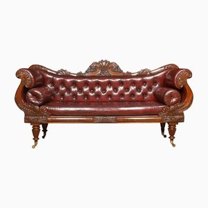 Early 19th Century Mahogany Framed Scroll End Settee
