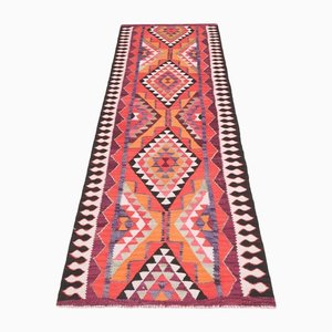 Alfombra de pasillo Kilim Oushak turca de lana hecha a mano