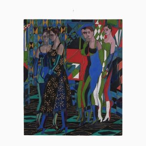 A. Zardinsh, Composition with Incoming Girls, años 40, Técnica mixta