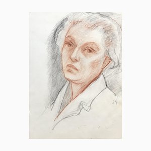 Stéphanie Caroline Guerzoni, Portrait de dame, 1920s, Pencil on Paper