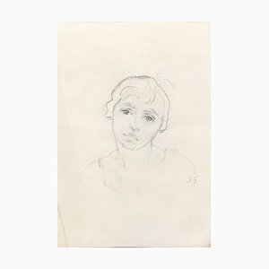 Stéphanie Caroline Guerzoni, Esquisse portrait de femme, 1932, Crayon sur Papier