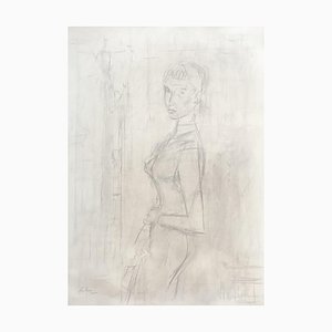 Henri Fehr, En tenue de soirée, 1935, Crayon sur Papier