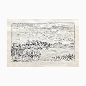 Pierre Desaules, Lac De Neuchâtel, Schweiz, 1968, Bleistift auf Papier