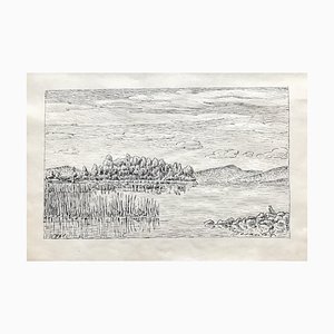 Pierre Desaules, Lac De Neuchâtel, Switzerland, 1968, Pencil on Paper