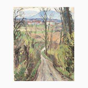 Isaac Charles Goetz, Le Chemin, 1950, Huile sur Toile