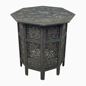 Large 19th Century Octagonal Carved Hardwood Side Table