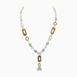 Aquamarine & Yellow Gold Necklace