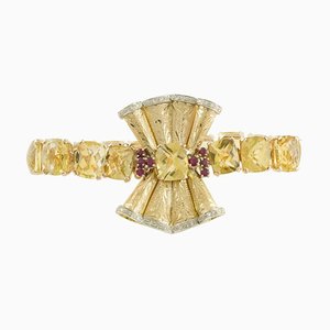 Armband aus Diamant, Rubin, Gelbem Topas & Roségold