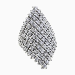 Anello con diamanti da 3,46 carati e oro bianco a 18 carati