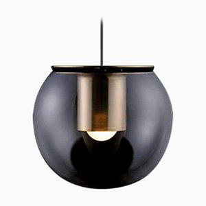 Small Gold Globe Suspension Lamp by Joe Colombo for Oluce