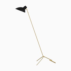 Black and Brass Cinquanta Floor Lamp by Vittoriano Viganò for Astep