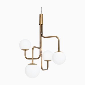 Large Strapatz Globe Brass Ceiling Lamp by Sabina Grubbeson for Konsthantverk Tyringe 1
