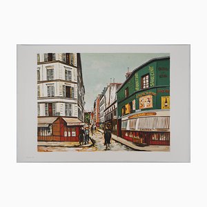 Litografia After Maurice Utrillo, Rue Seveste a Montmartre