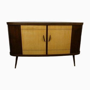 Mid-Century Corner Cabinet with Shutters