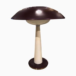 Mid-Century Modern Italian Lacquered Brass and Glass Table Lamp by Gae Aulenti for Stilnovo, 1950s