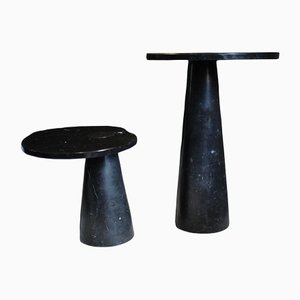 Eros Series Coffee Tables in Marquina Marble by Angelo Mangiarotti, Italy, 1970s, Set of 2