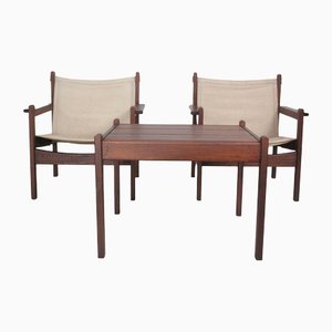 Future Lounge Chairs & Coffee Table, Set of 3