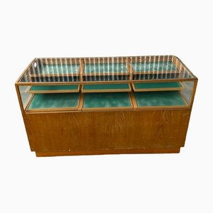 Antique Wood and Glass Counter