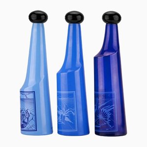 Glass Bottles Set by Salvador Dalí for Rosso Antico, Italy, 1970s, Set of 3